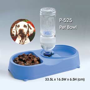 Pet Bowl / dog bowl     500ml Automatic Dual Dog Pet Food Water Bowl Feeder