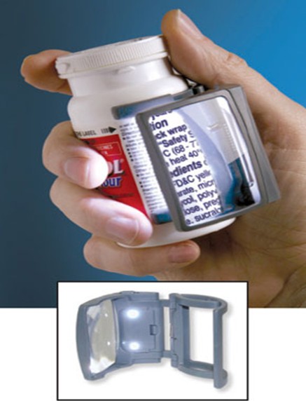 LED LIGHTED MEDICINE BOTTLE MAGNIFIER