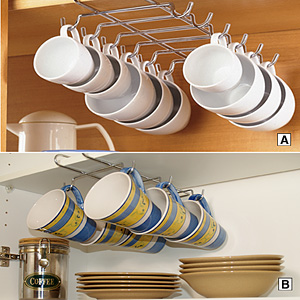 space saving under shelf sliding cup holder