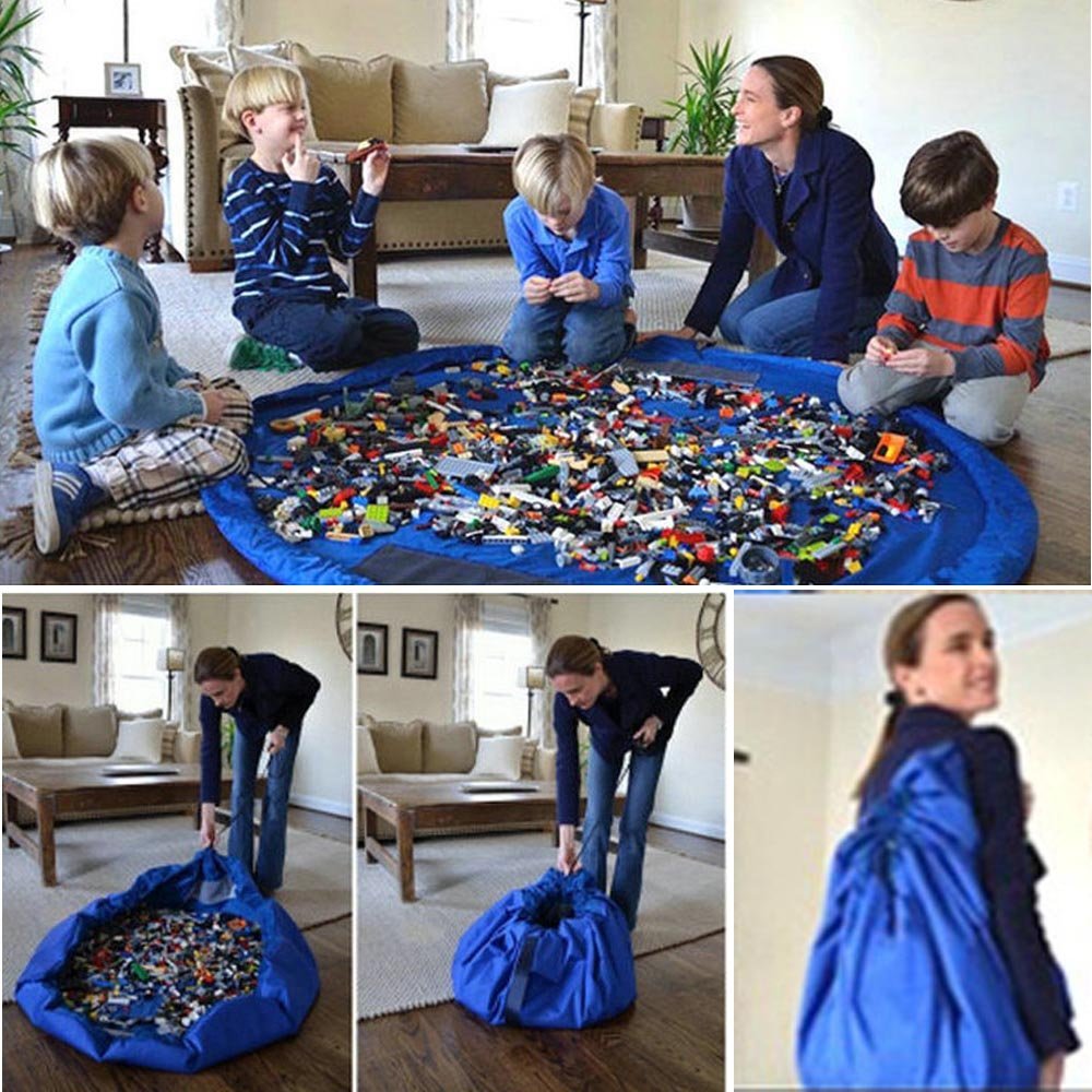 Children play mat toy storage bag