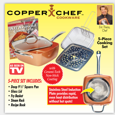 Copper Chef Non-stick Cookware 5-Piece Kit